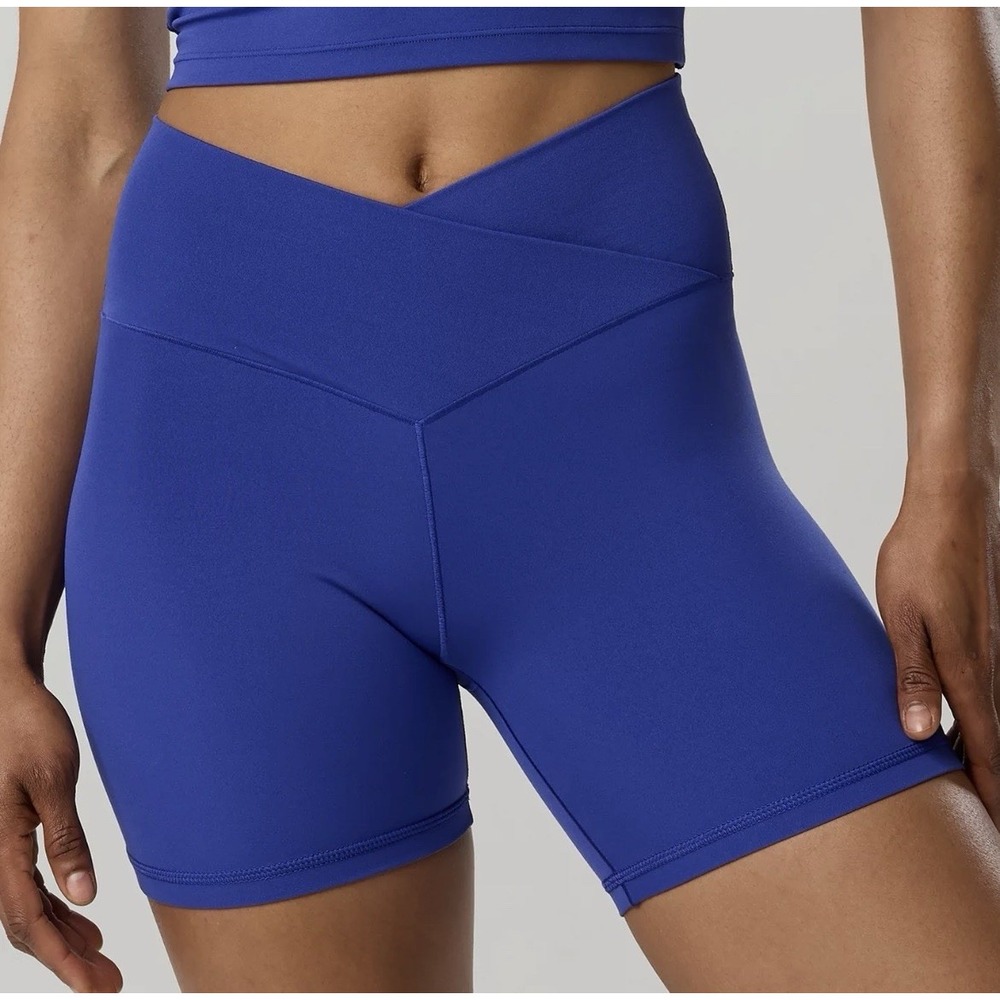 Offline By‎ Aerie Real Me Crossover Bike Shorts Size Small Blue 5" Hi Rise